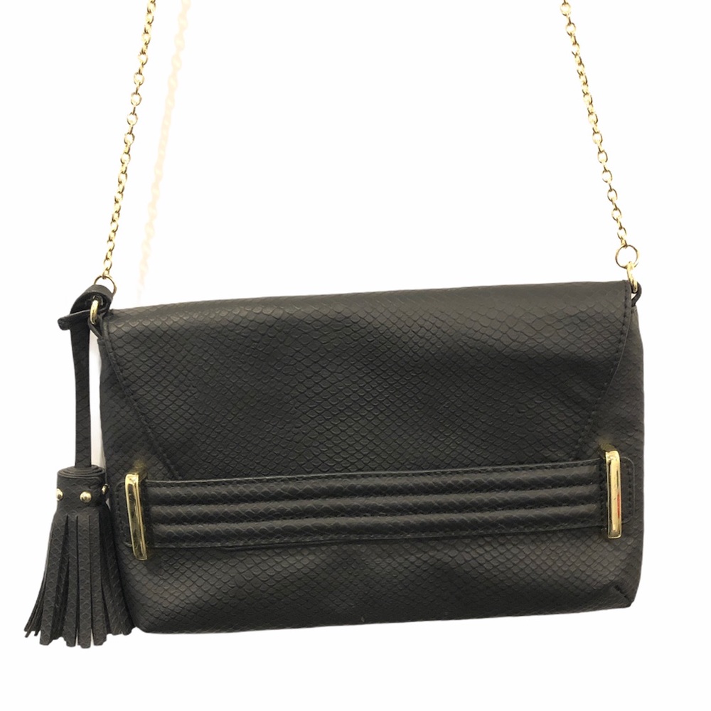 Sam & Libby Envelope Crossbody Purse Black Gold